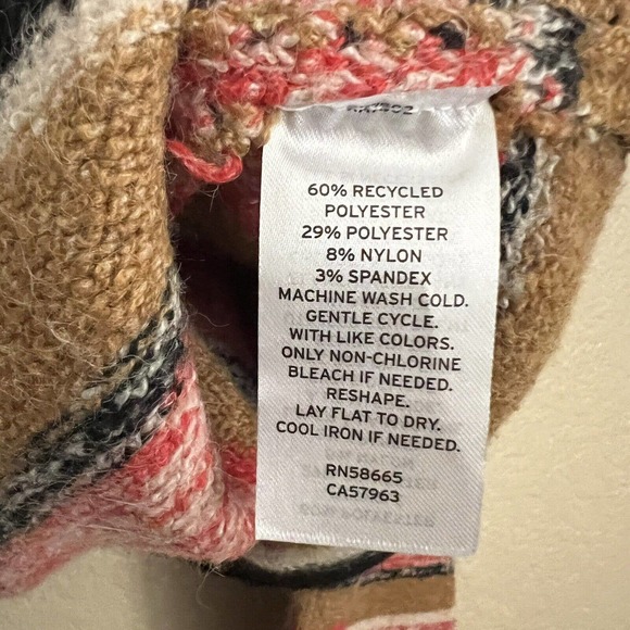 BP Nordstrom NWT Cropped Cardigan Button Down Stripe Red Black Sz 1X V Neck Knit - Picture 6 of 6